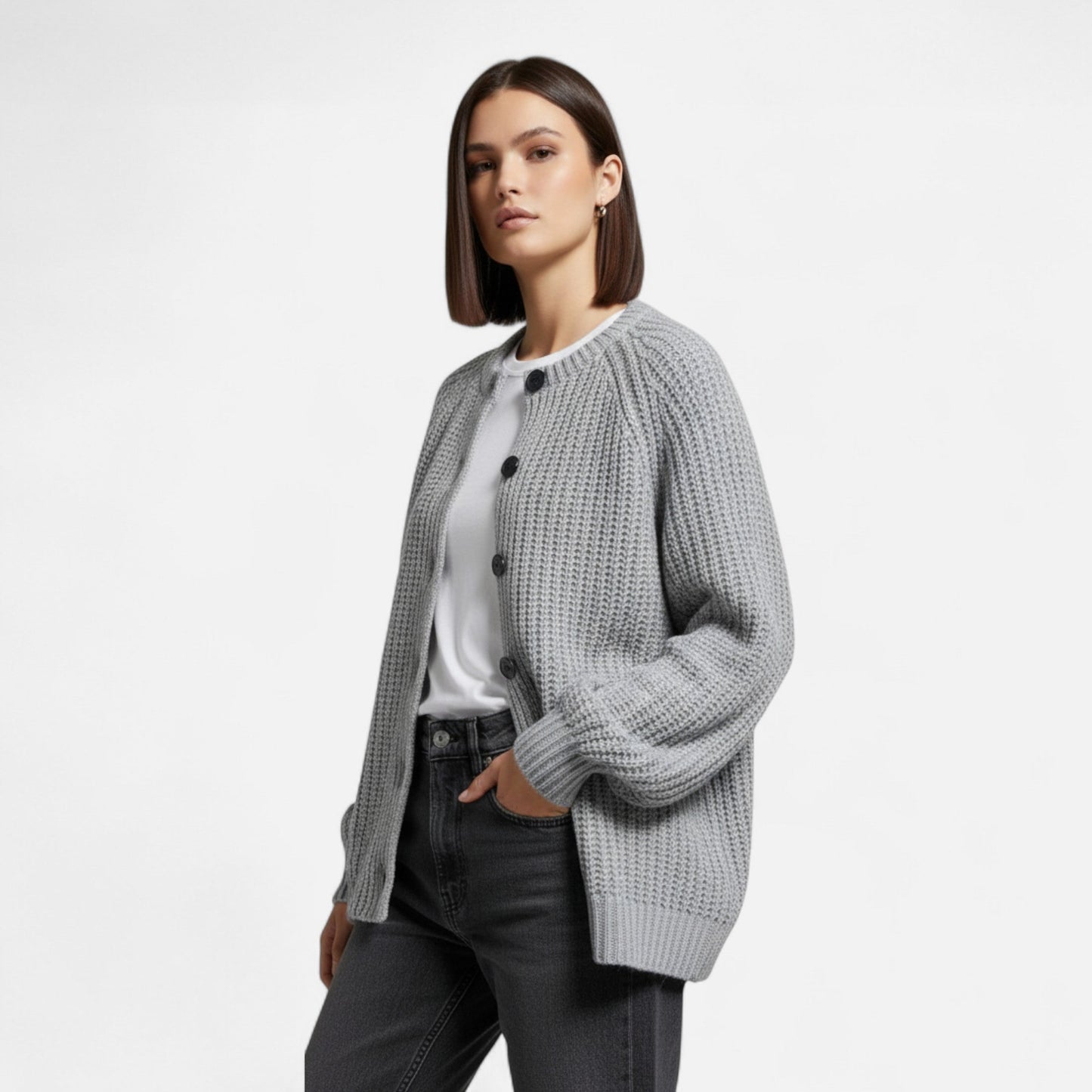 Classic Ladies Knitted Cardigan Sweater
