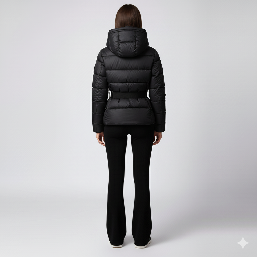 Fashionable Ladies Cotton Coat with Fitted Waist