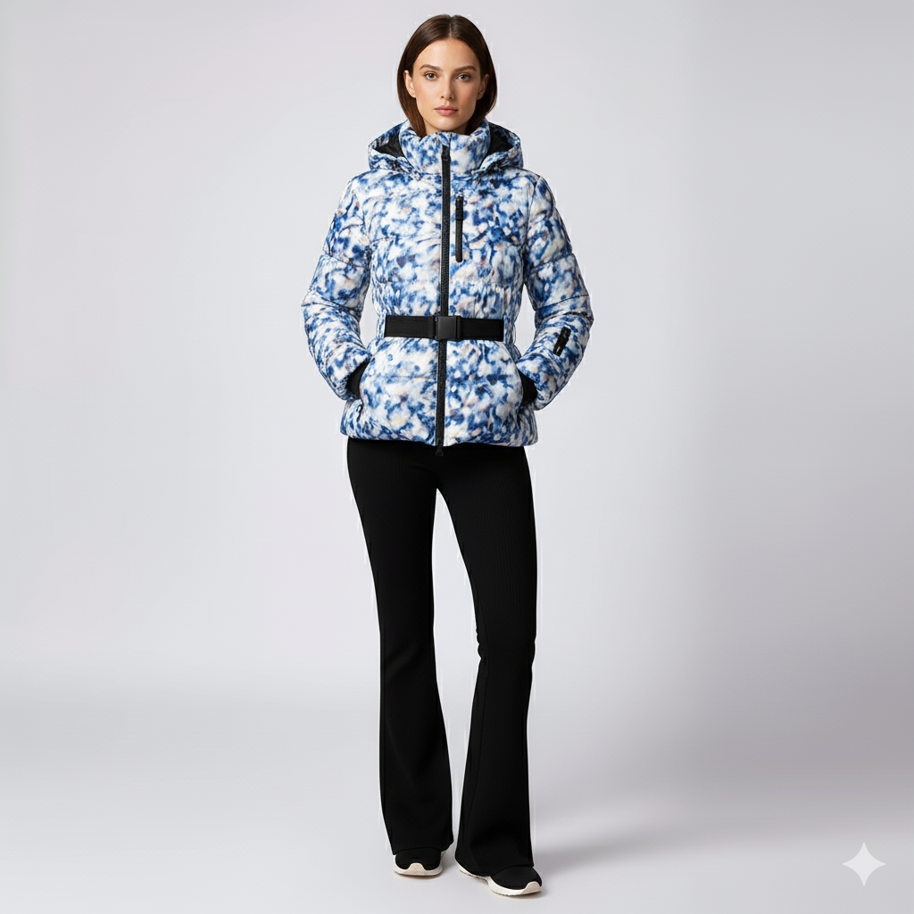 Fashionable Ladies Cotton Coat with Fitted Waist