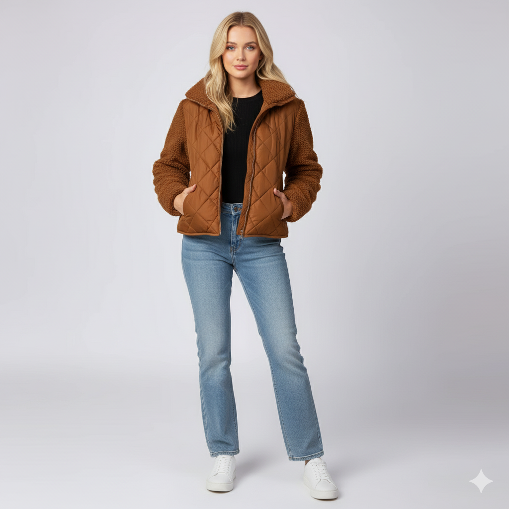 Warm Quilted Winter Jacket for Women