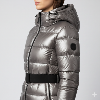 Fashionable Ladies Cotton Coat with Fitted Waist