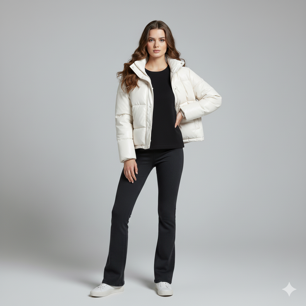 Warm Short Puffer Jacket for Women