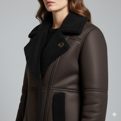 Women's Faux Leather Fall Jacket with Soft Inner Lining