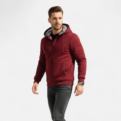 Warm Men's Fleece Hoodie Jacket - OutfitLondon