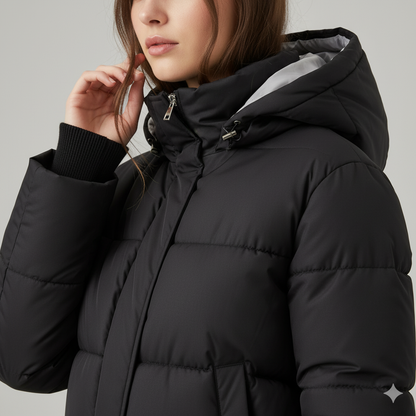 Warm Women's Puffer Coat with Pockets Long Parka