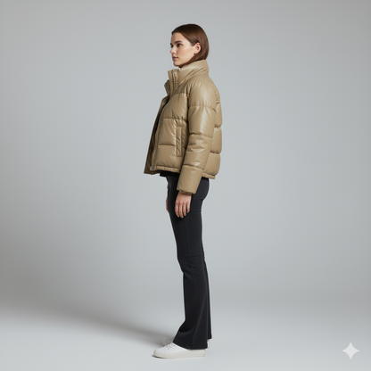 Warm Short Puffer Jacket for Women