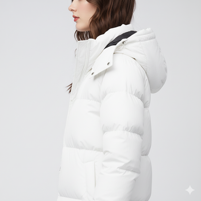 Warm Women's Puffer Coat with Pockets Long Parka