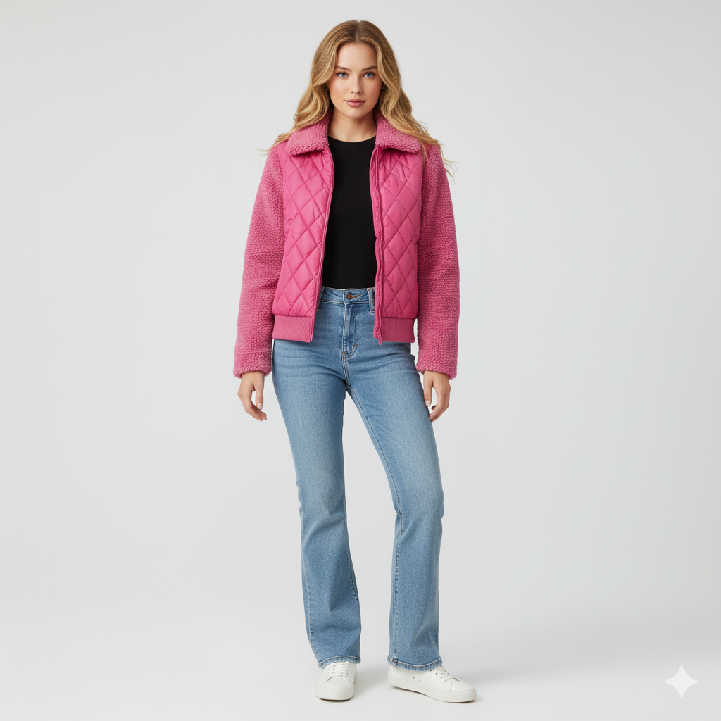 Warm Quilted Winter Jacket for Women