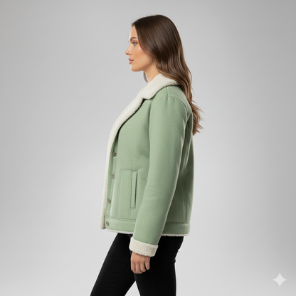 Warm Women's Parka Jacket with Fleece Lining