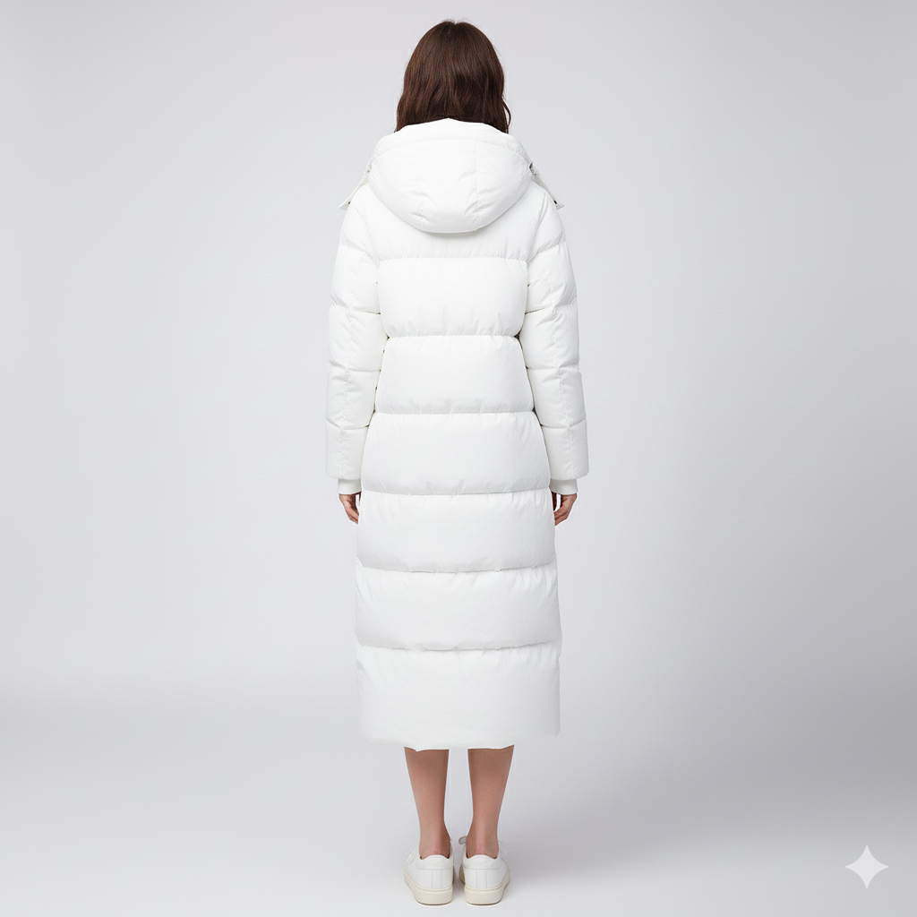 Warm Women's Puffer Coat with Pockets Long Parka