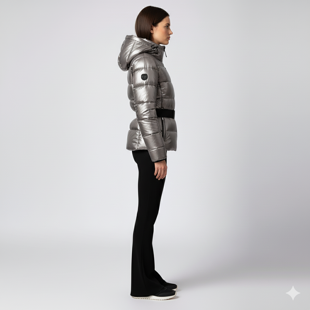 Fashionable Ladies Cotton Coat with Fitted Waist