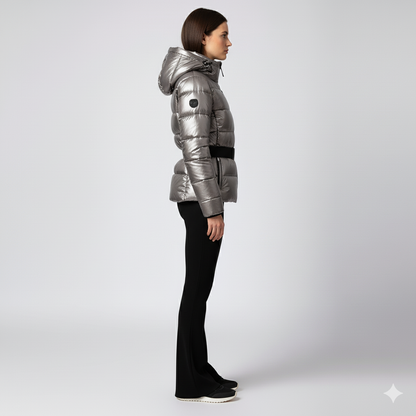 Fashionable Ladies Cotton Coat with Fitted Waist