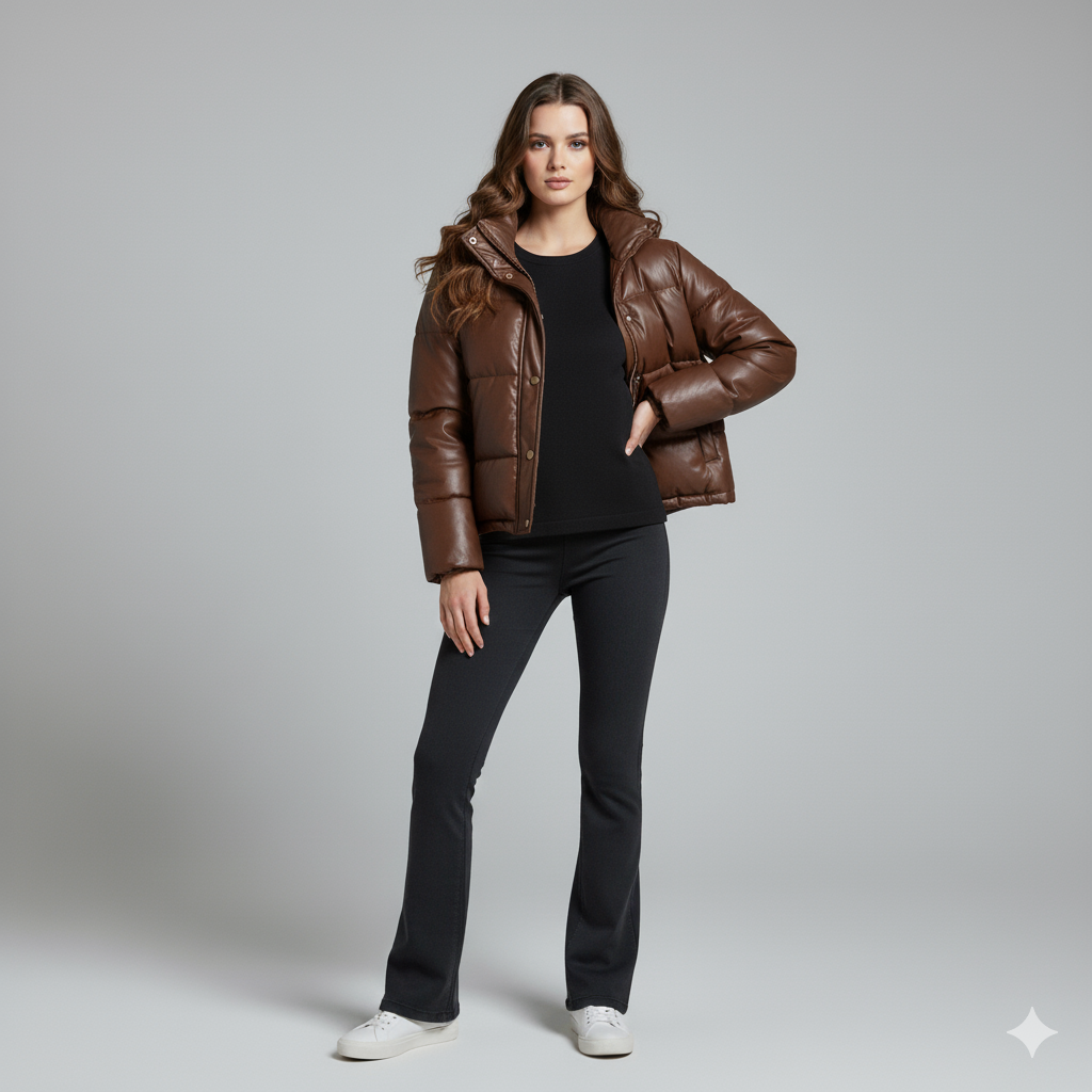 Warm Short Puffer Jacket for Women - OutfitLondon