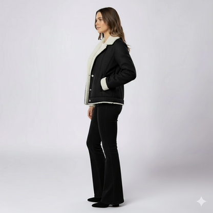 Warm Women's Parka Jacket with Fleece Lining