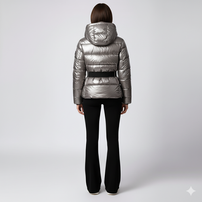 Fashionable Ladies Cotton Coat with Fitted Waist