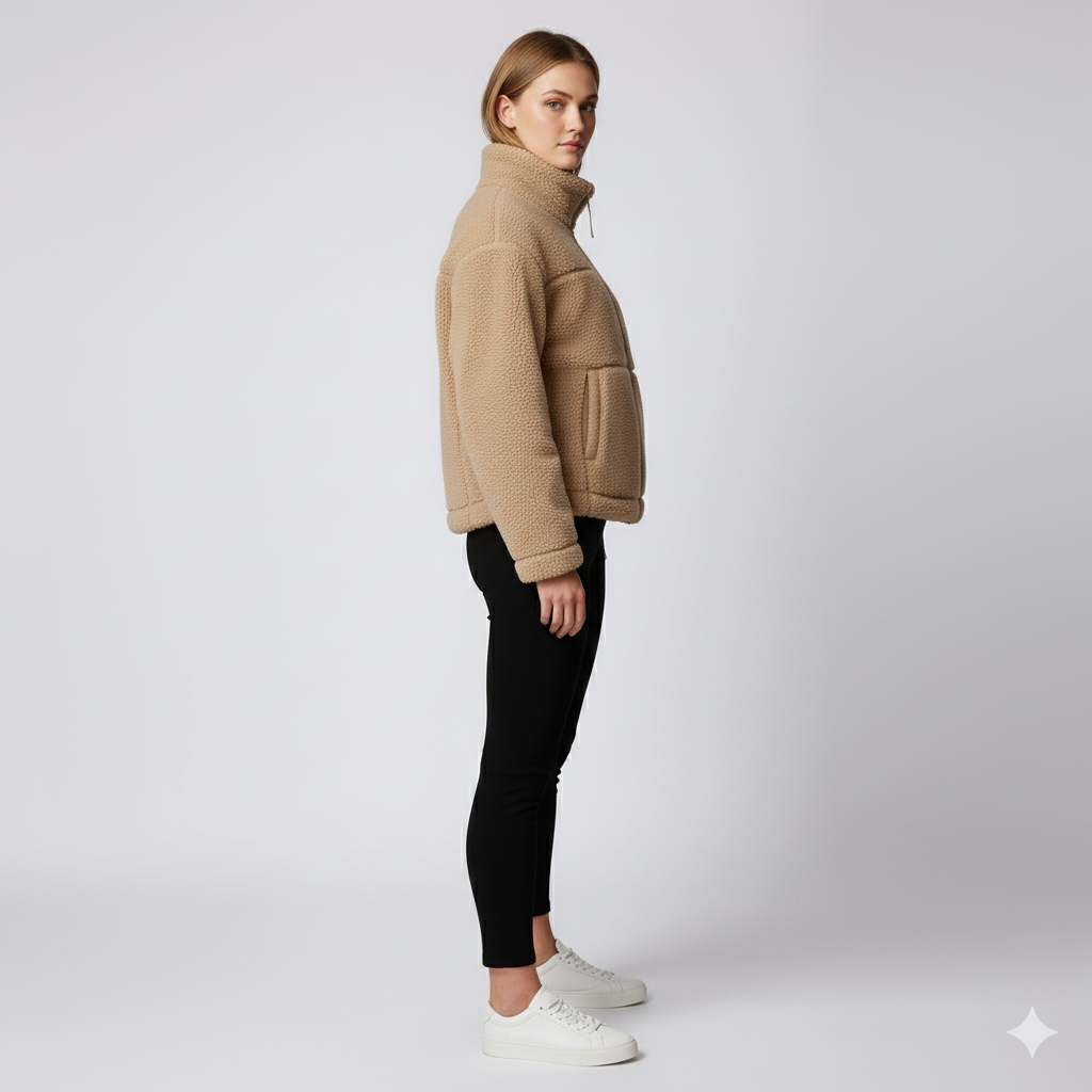 Cozy Womens Fleece Oversized Zip Up Jacket