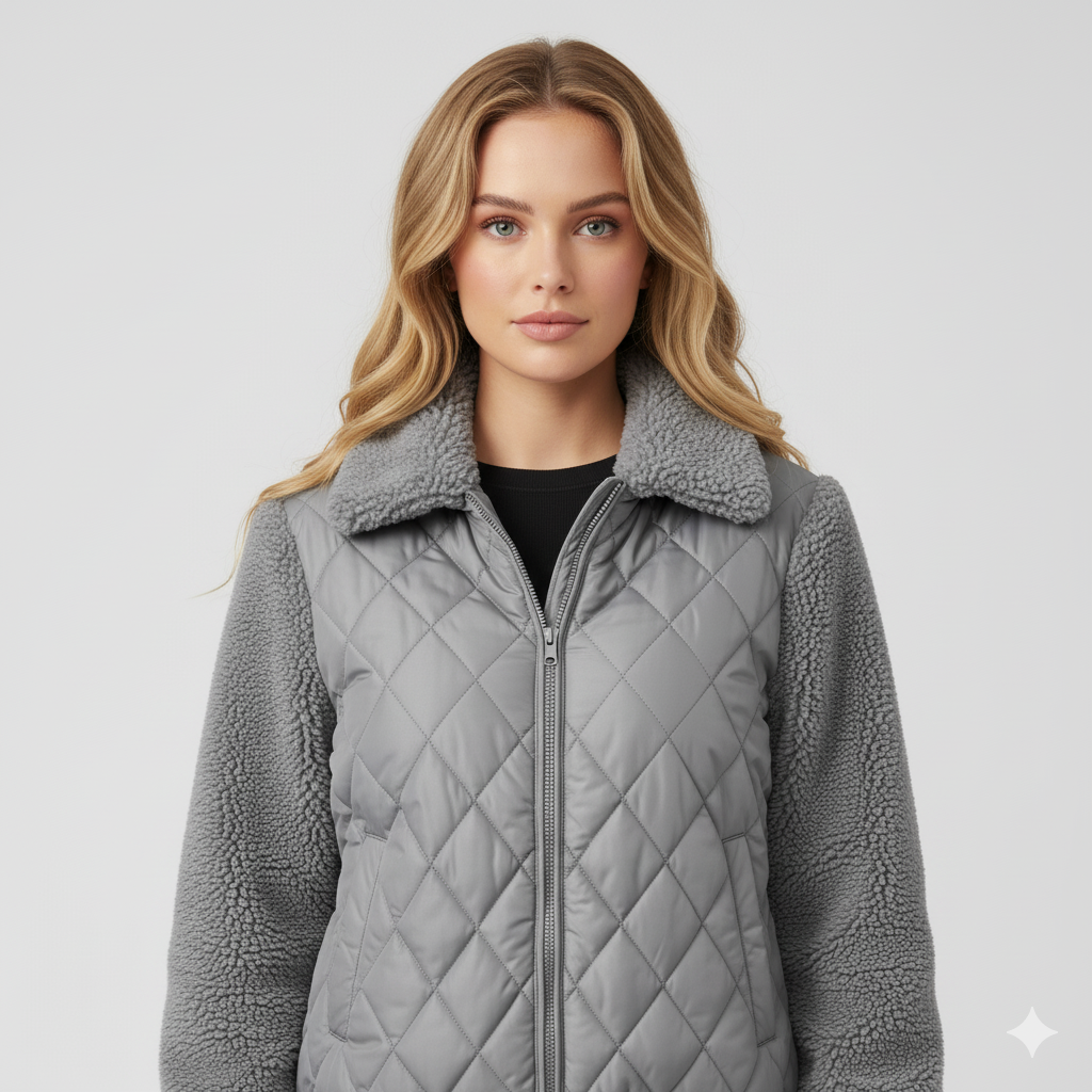Warm Quilted Winter Jacket for Women