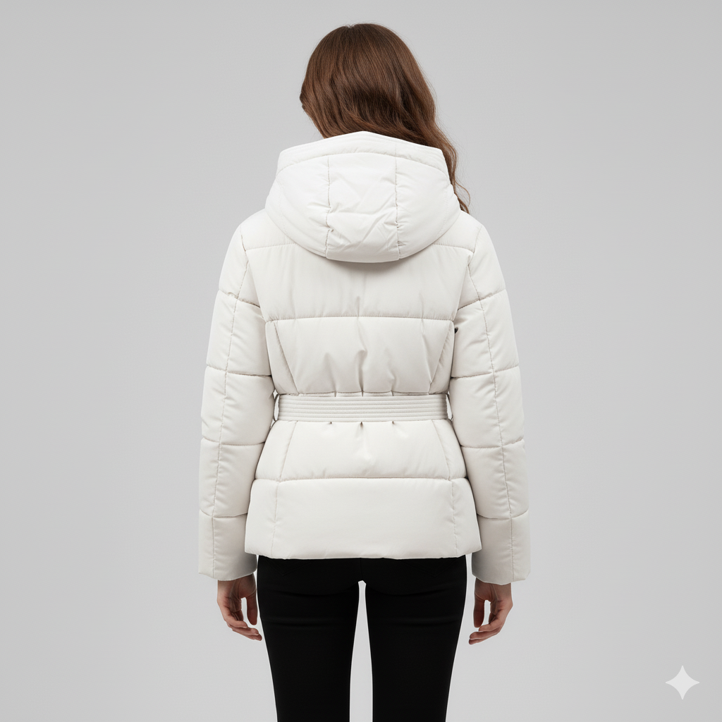 Warm Belted Puffer Coat for Women