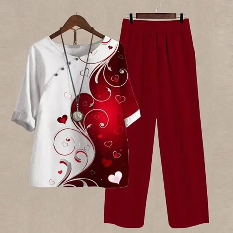 Gemma Set | Printed Top and Tapered Trousers Co-ord