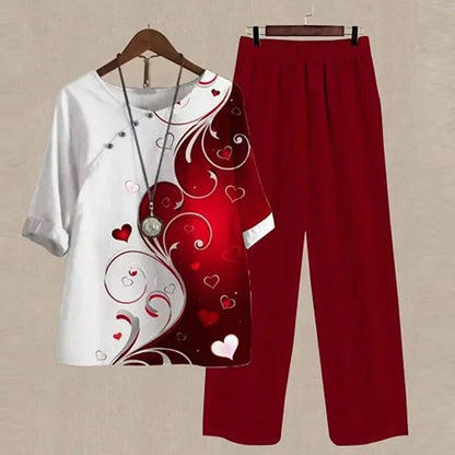 Gemma Set | Printed Top and Tapered Trousers Co-ord