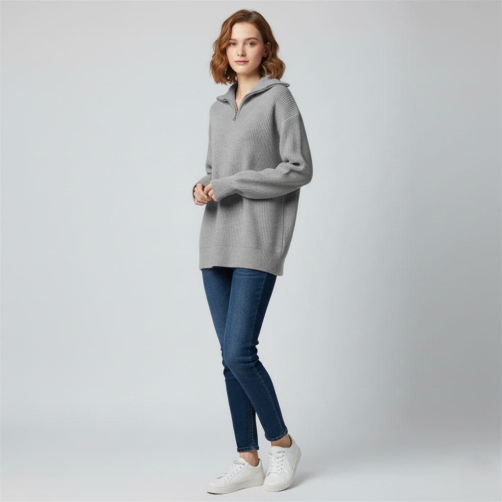 Cozy Women's Crew Neck Sweatshirt Casual Fit