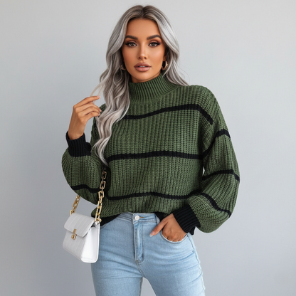Cozy Oversized Striped Sweater for Women