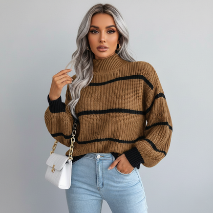 Cozy Oversized Striped Sweater for Women