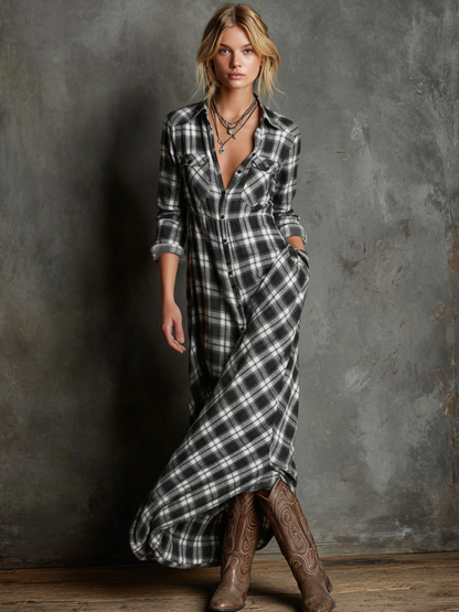 Timeless Plaid Shirt Dress for Women