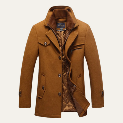 Warm Men's Wool Winter Overcoat - OutfitLondon