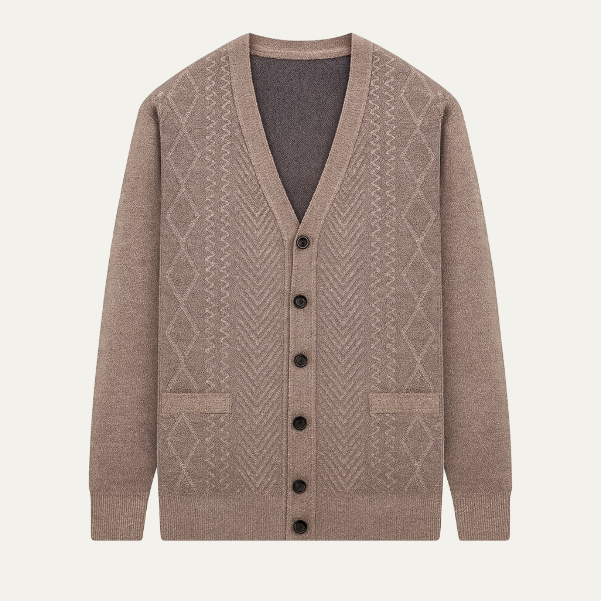 Classic Men's Crew Neck Knit Cardigan Sweater - OutfitLondon
