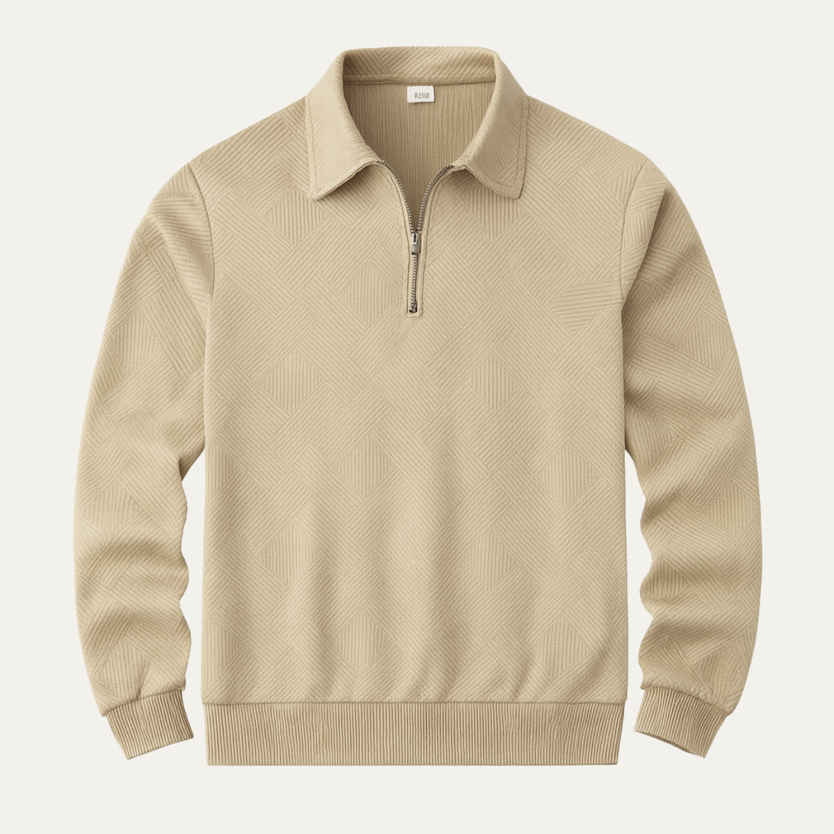 Relaxed Fit Mens Zip Polo Sweater - OutfitLondon
