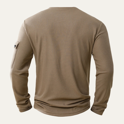 Relaxed Fit Men's Waffle Knit Sweater