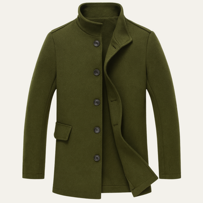 Classic Mens Wool Tailored Coat - OutfitLondon