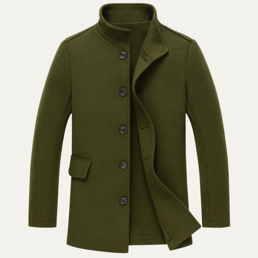Classic Mens Wool Tailored Coat - OutfitLondon