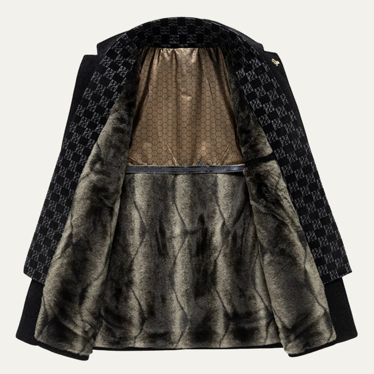 Thermal Men's Faux Fur Parka Coat with Scarf