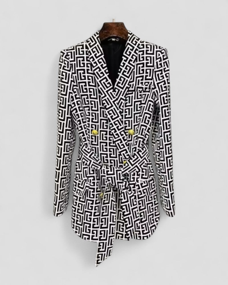 Fashionable Belted Blazer Jacket for Women - OutfitLondon