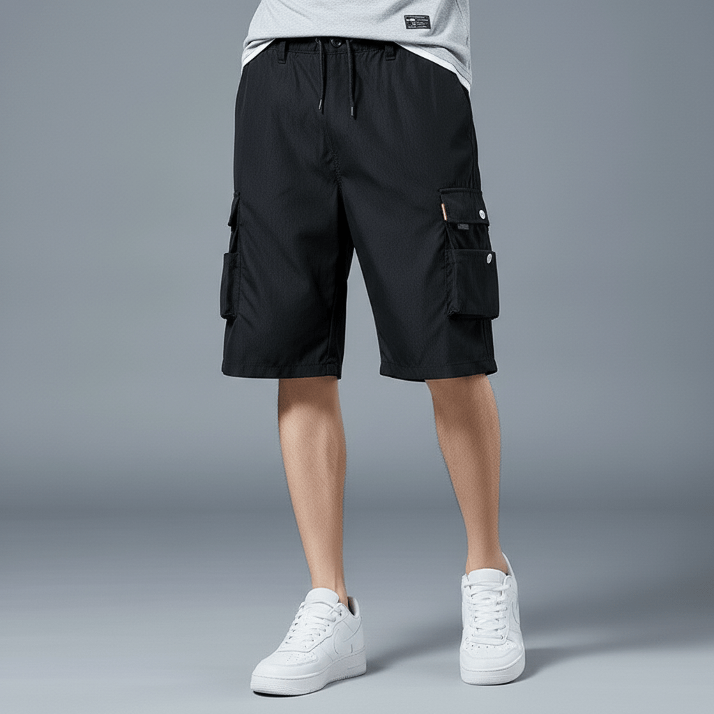 Relaxed Fit Cargo Shorts with Side Pockets - OutfitLondon