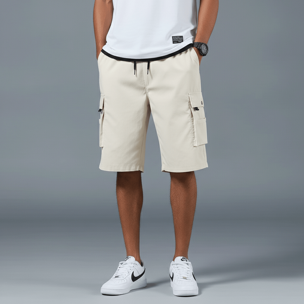 Relaxed Fit Cargo Shorts with Side Pockets