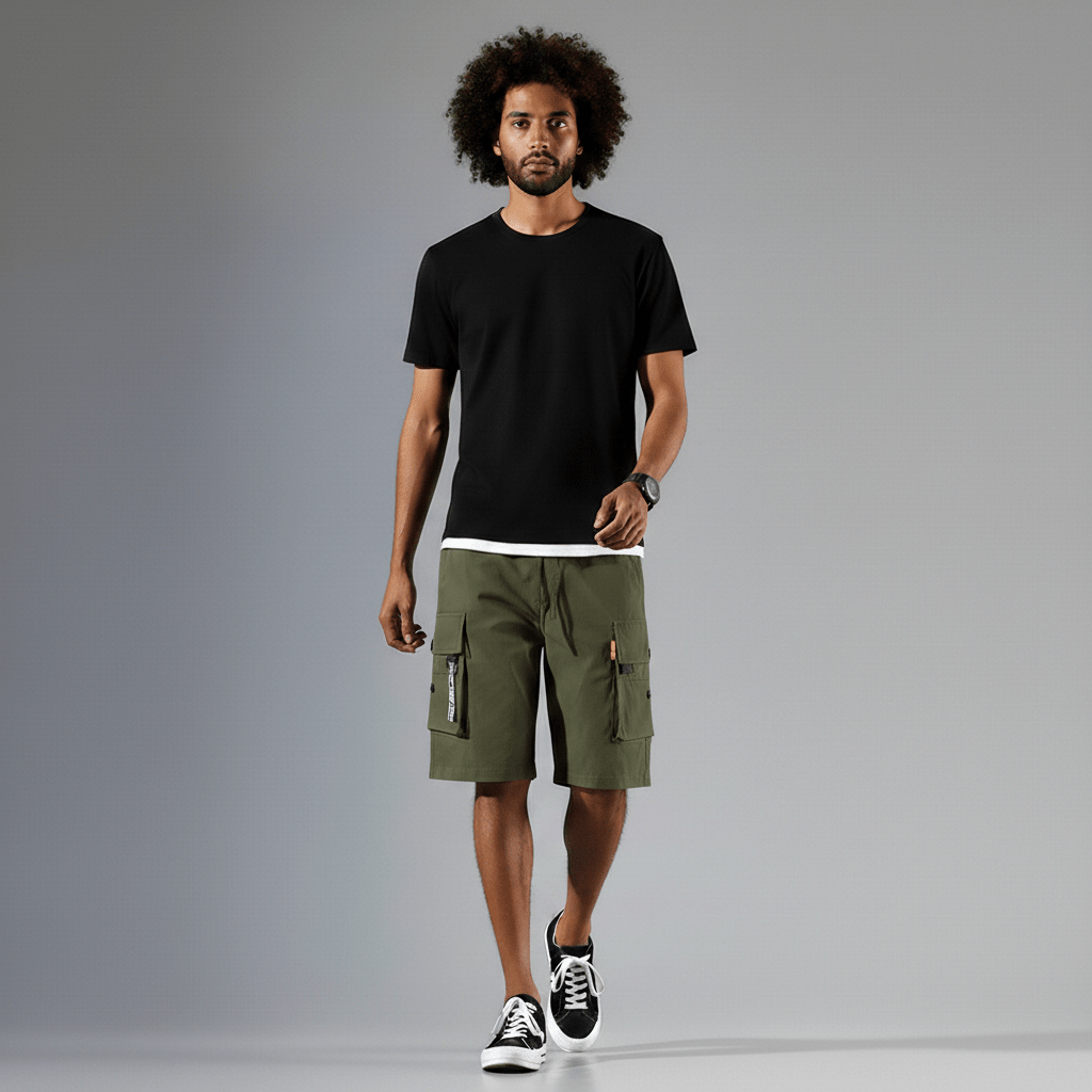 Relaxed Fit Cargo Shorts with Side Pockets