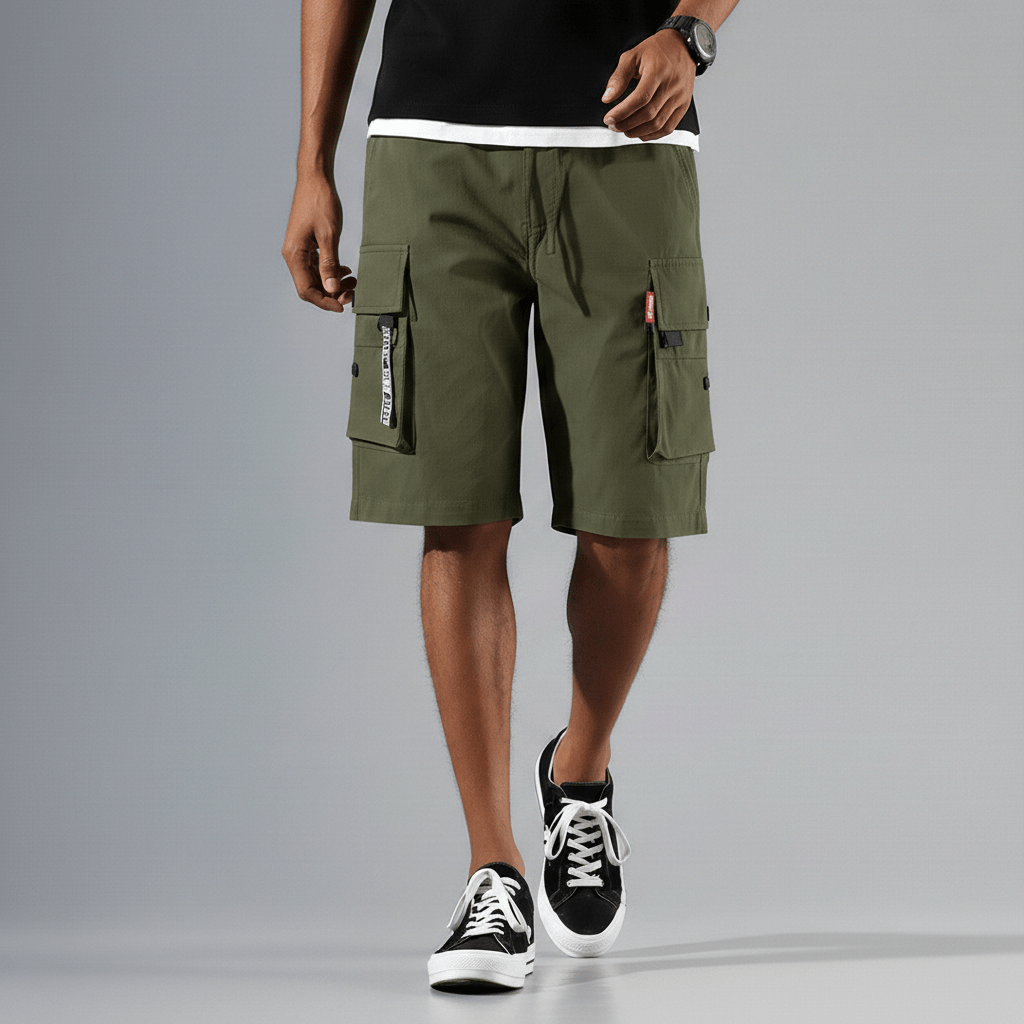 Relaxed Fit Cargo Shorts with Side Pockets