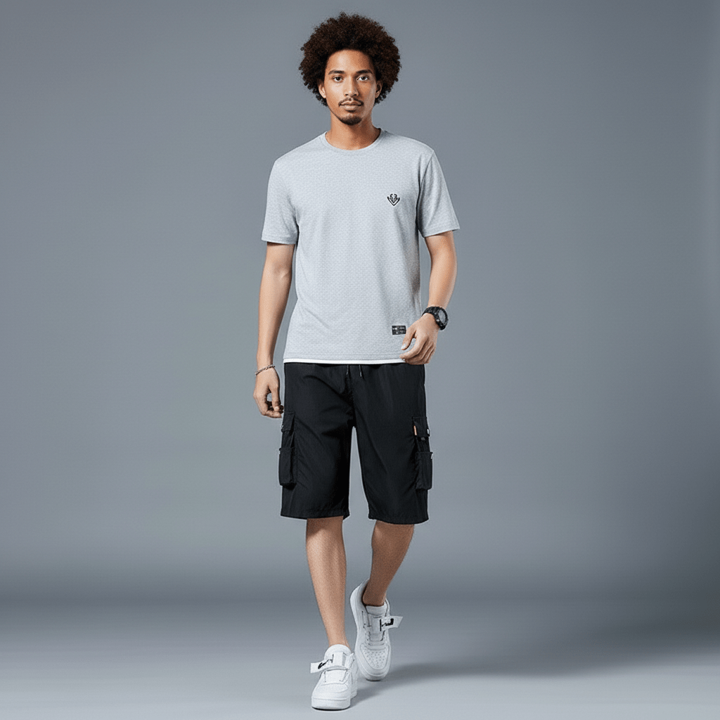 Relaxed Fit Cargo Shorts with Side Pockets
