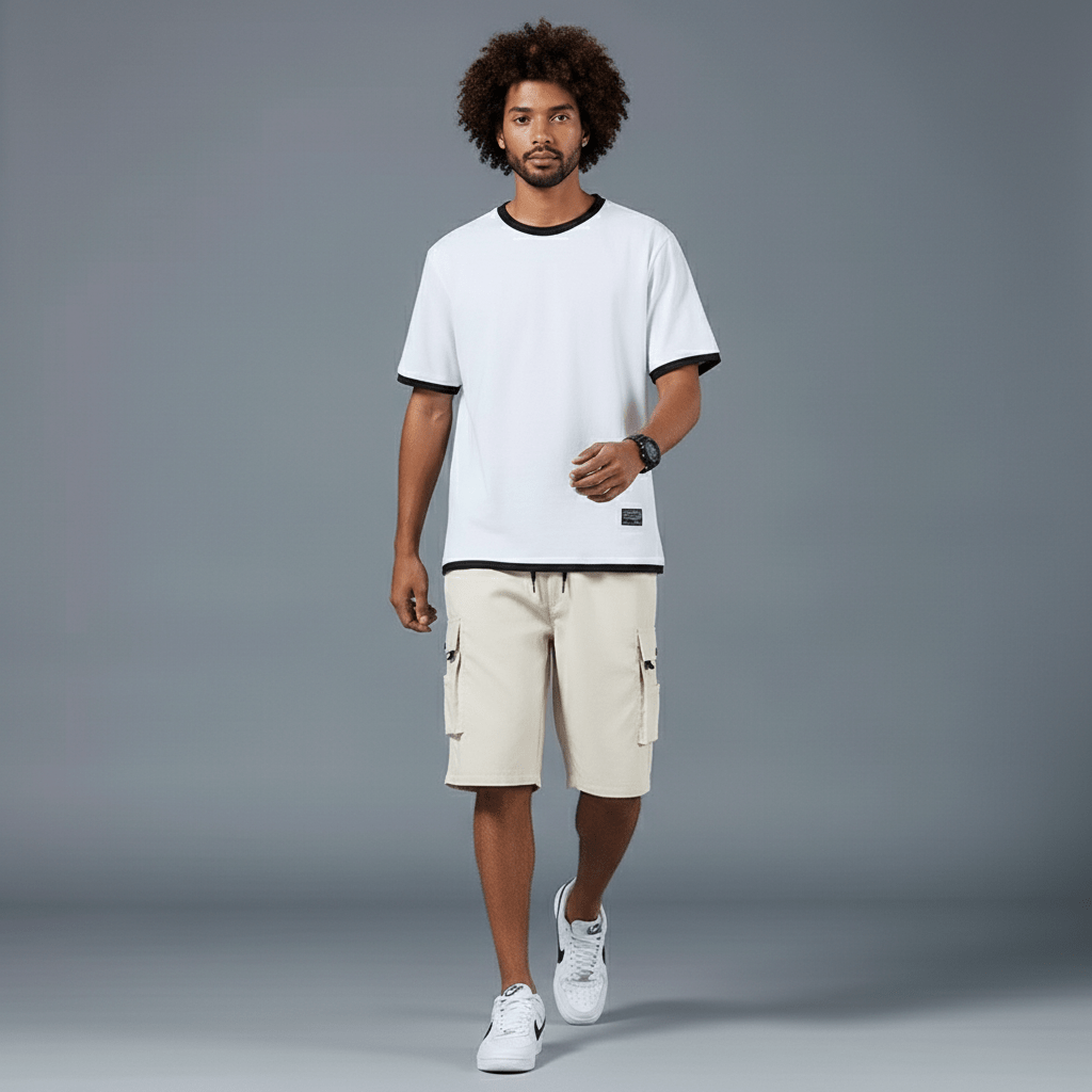 Relaxed Fit Cargo Shorts with Side Pockets