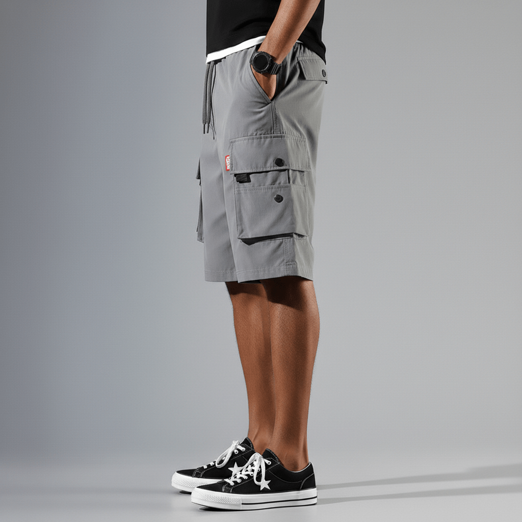 Relaxed Fit Cargo Shorts with Side Pockets