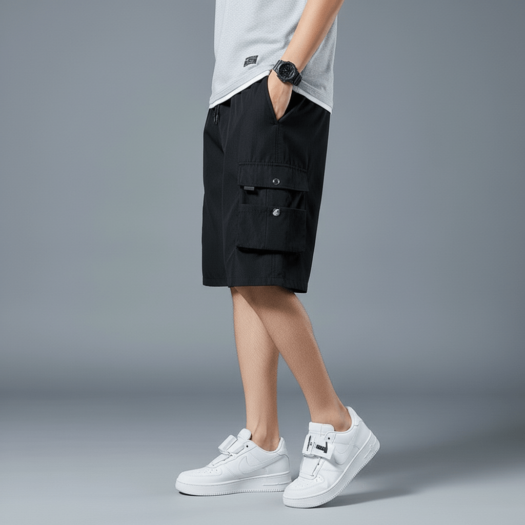 Relaxed Fit Cargo Shorts with Side Pockets