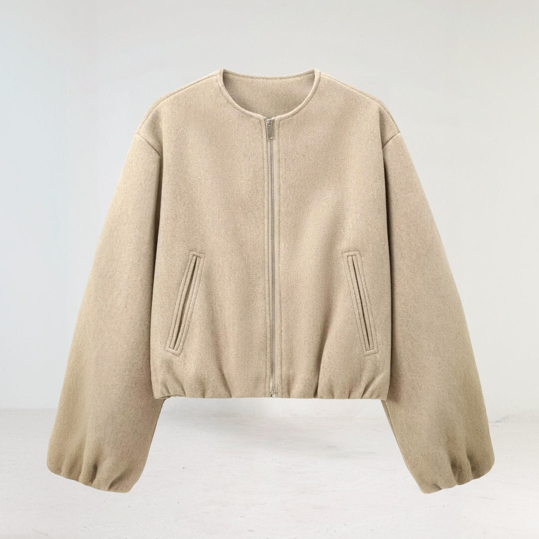 Fashionable Zip Up Bomber Jacket for Women