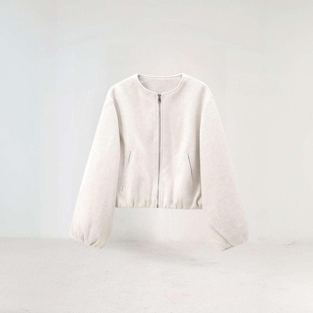 Fashionable Zip Up Bomber Jacket for Women