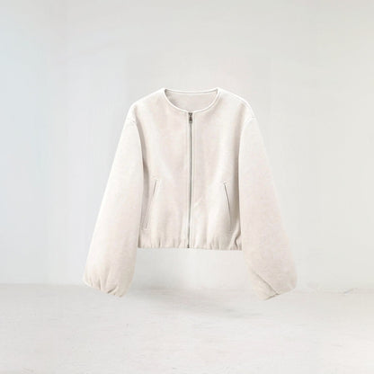 Fashionable Zip Up Bomber Jacket for Women