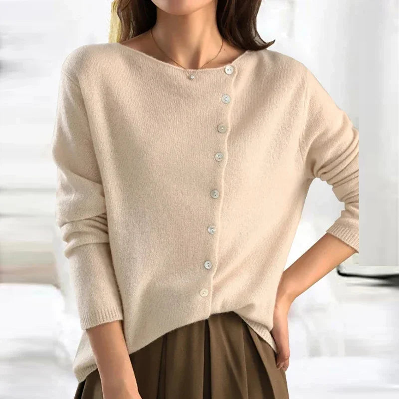 Women's Knit Sweater Button Detail