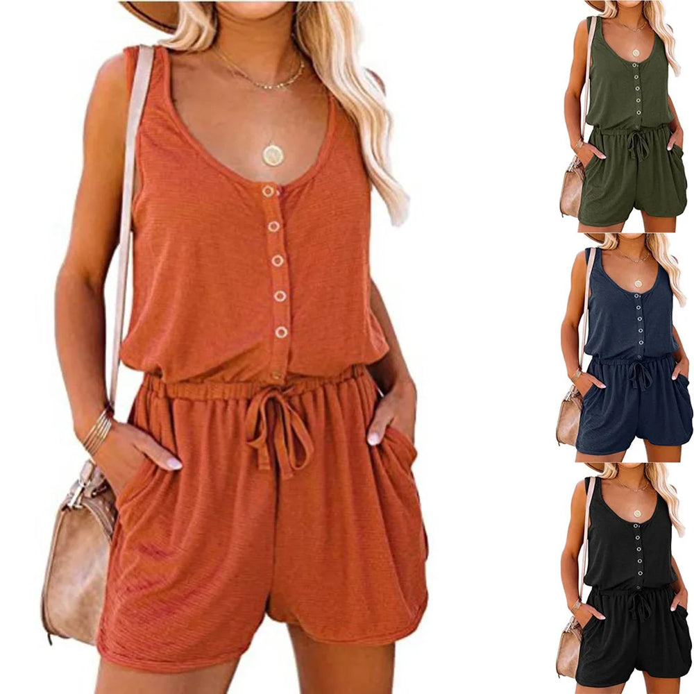 Comfortable Sleeveless Summer Jumpsuit