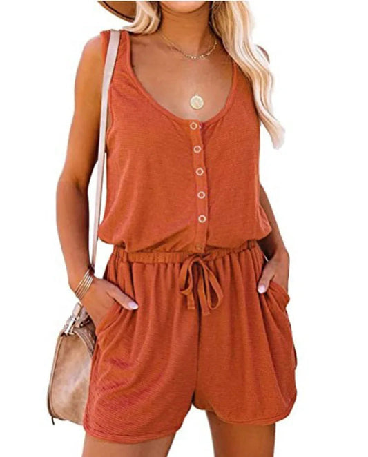 Comfortable Sleeveless Summer Jumpsuit - OutfitLondon
